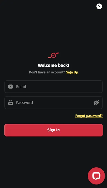 Jettbet login screen showing email and password fields